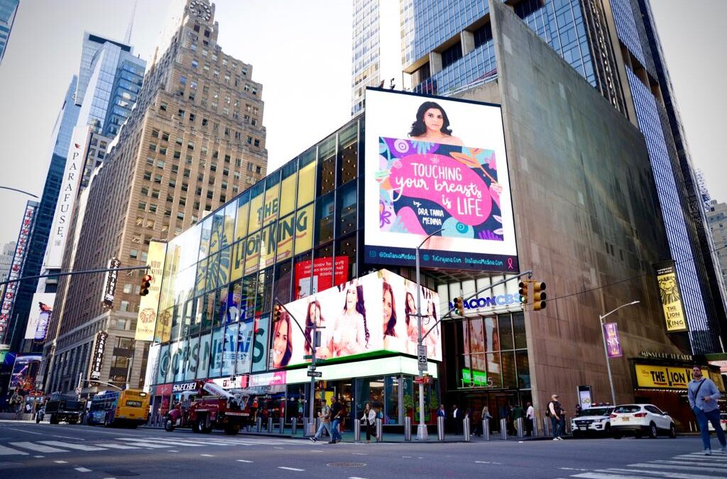 Dra Tania Medina lleva a Times Square su campaña contra el cáncer de mama